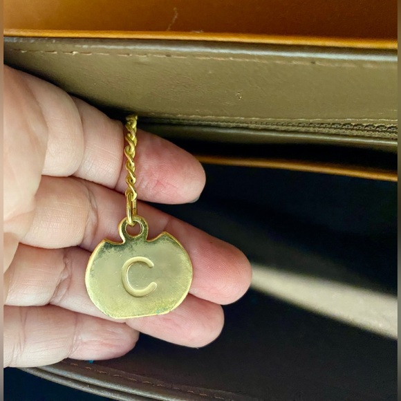 CELINE - Rust Brown Structured Leather Tote with Turnlock & Chain **FINAL PRICE* - Picture 8 of 15